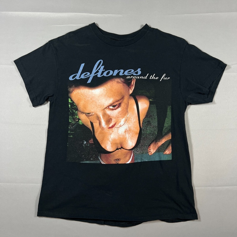 Deftones Around The Fur Band T Shirt Mens M Black Cotton Graphic Straight Hem